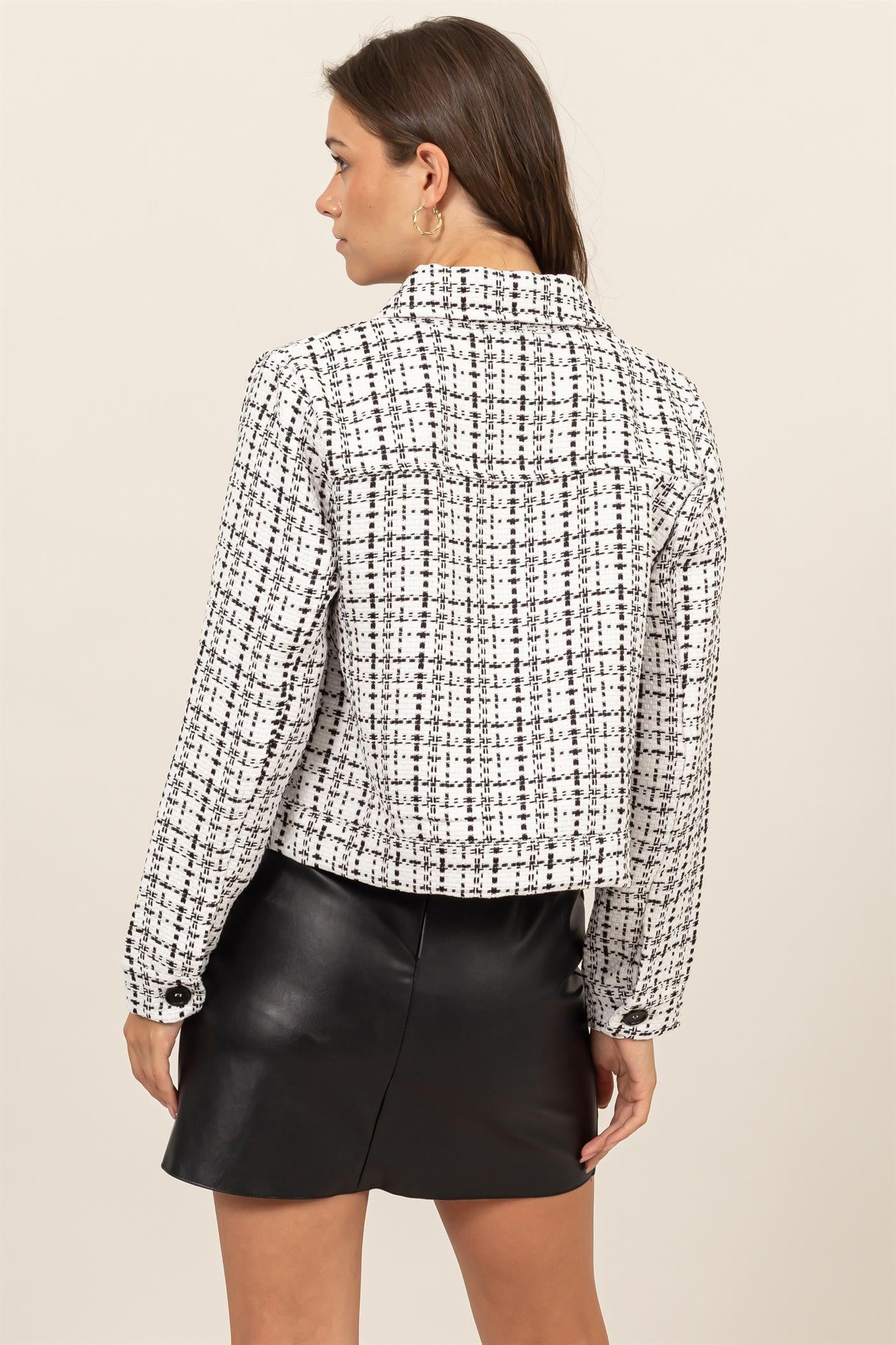 Tweed Button Up Jacket