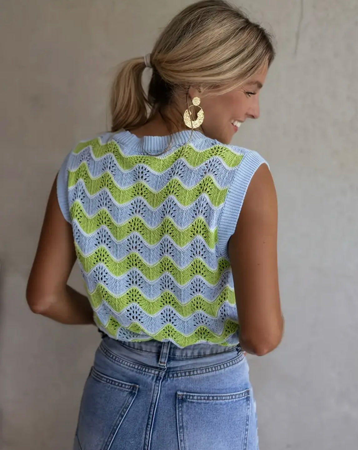 Color Block Knit Tank Top