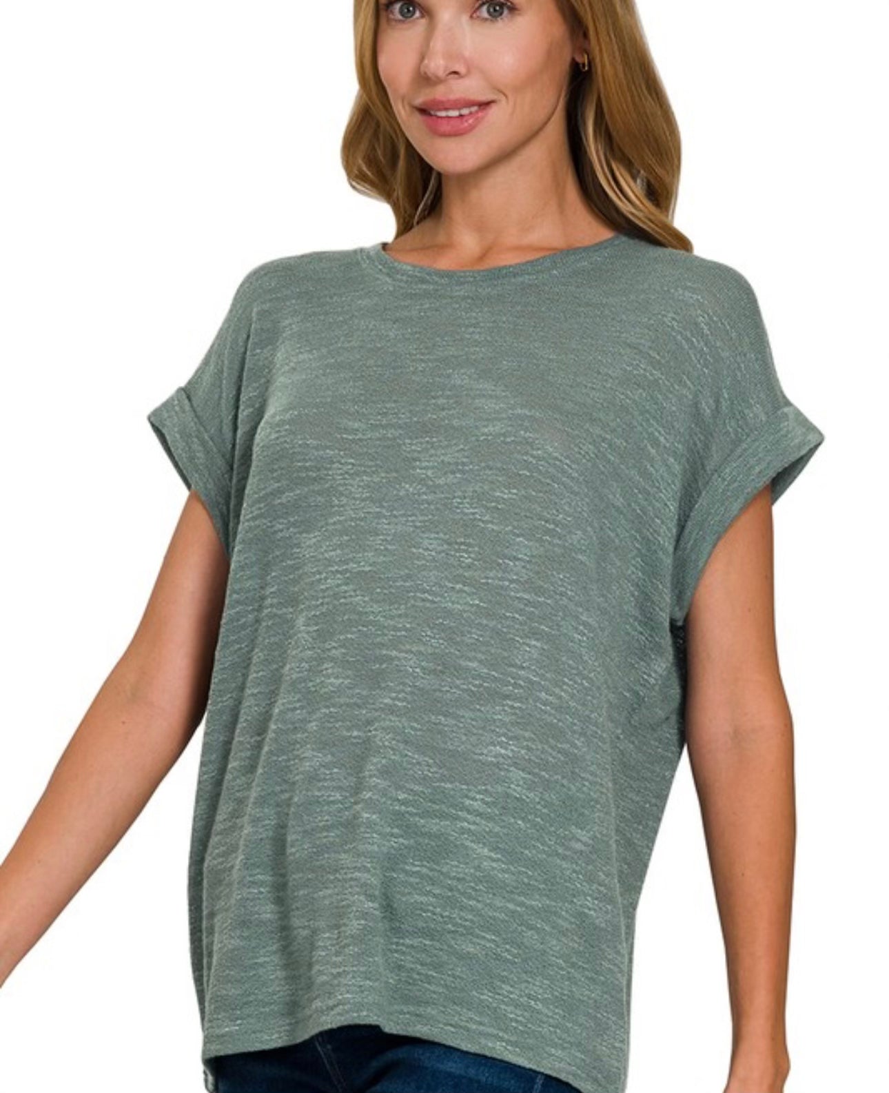 Hacci Slub Rolled Up Sleeve Tee