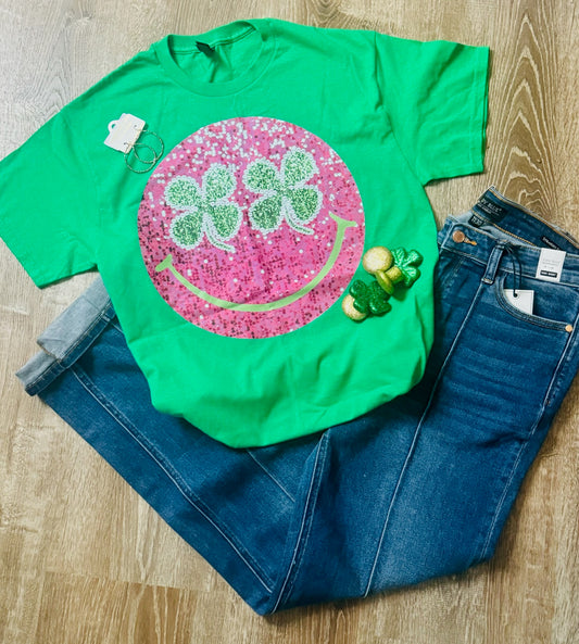Green Clover Smile T-Shirt