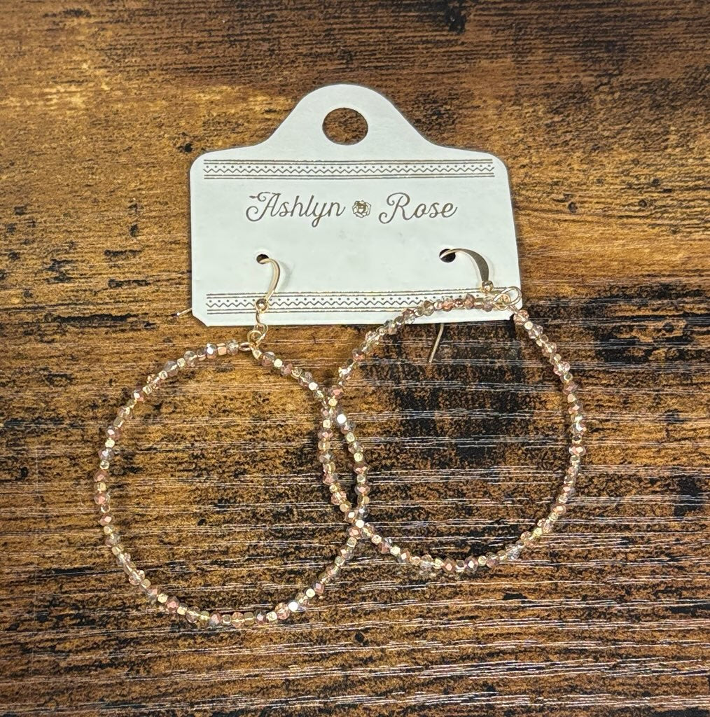 Circle Rose Gold Dangle Earrings