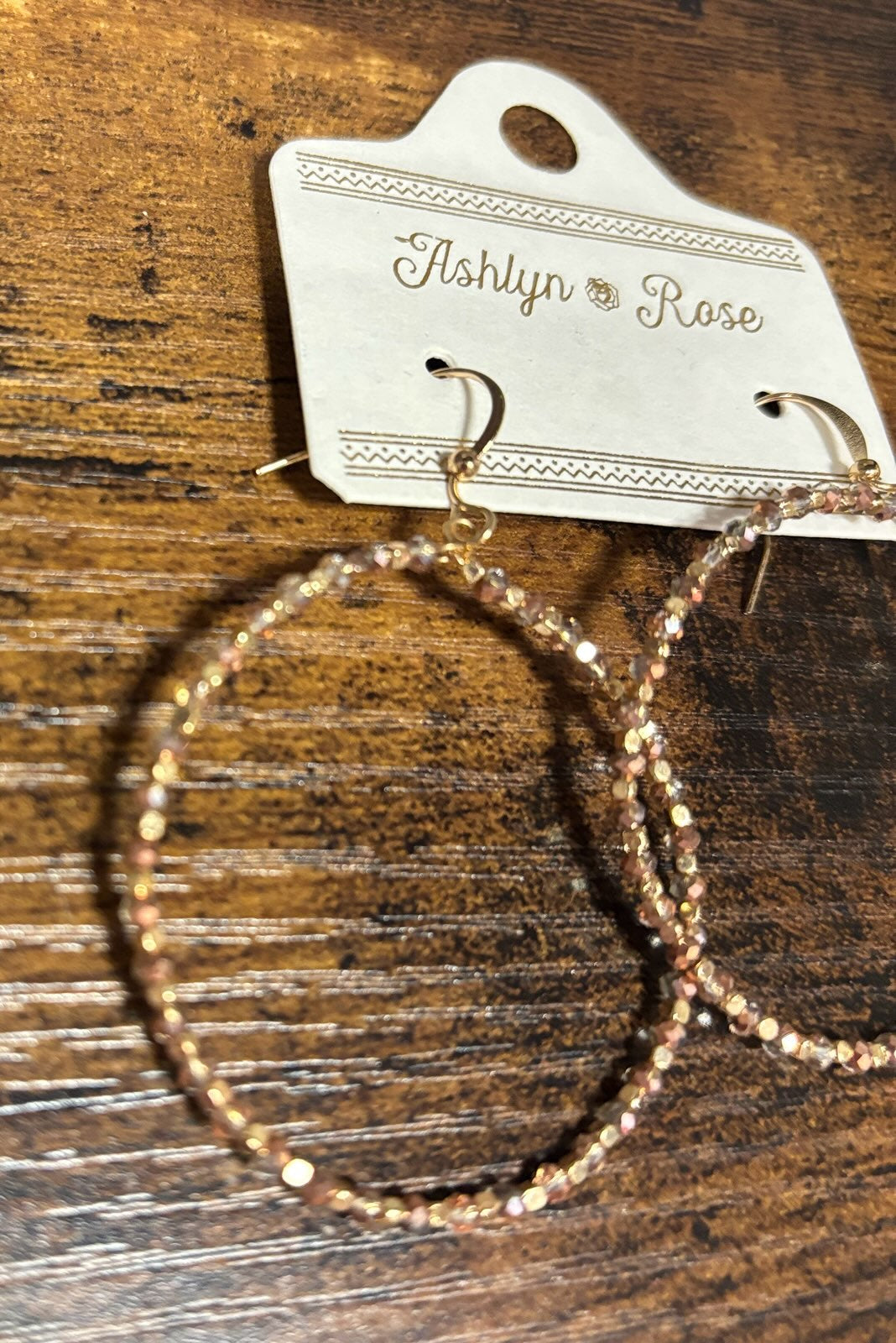 Circle Rose Gold Dangle Earrings