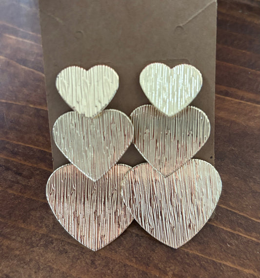 Gold Heart Dangle Earrings