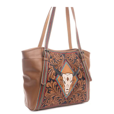 Age of the Steer Hand-Tooled Myra Bag