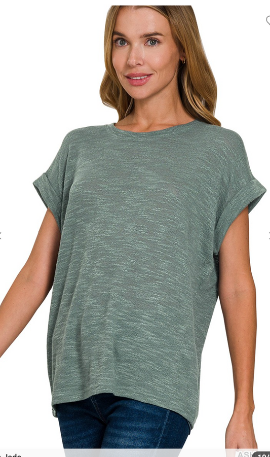 Hacci Slub Rolled Up Sleeve Tee