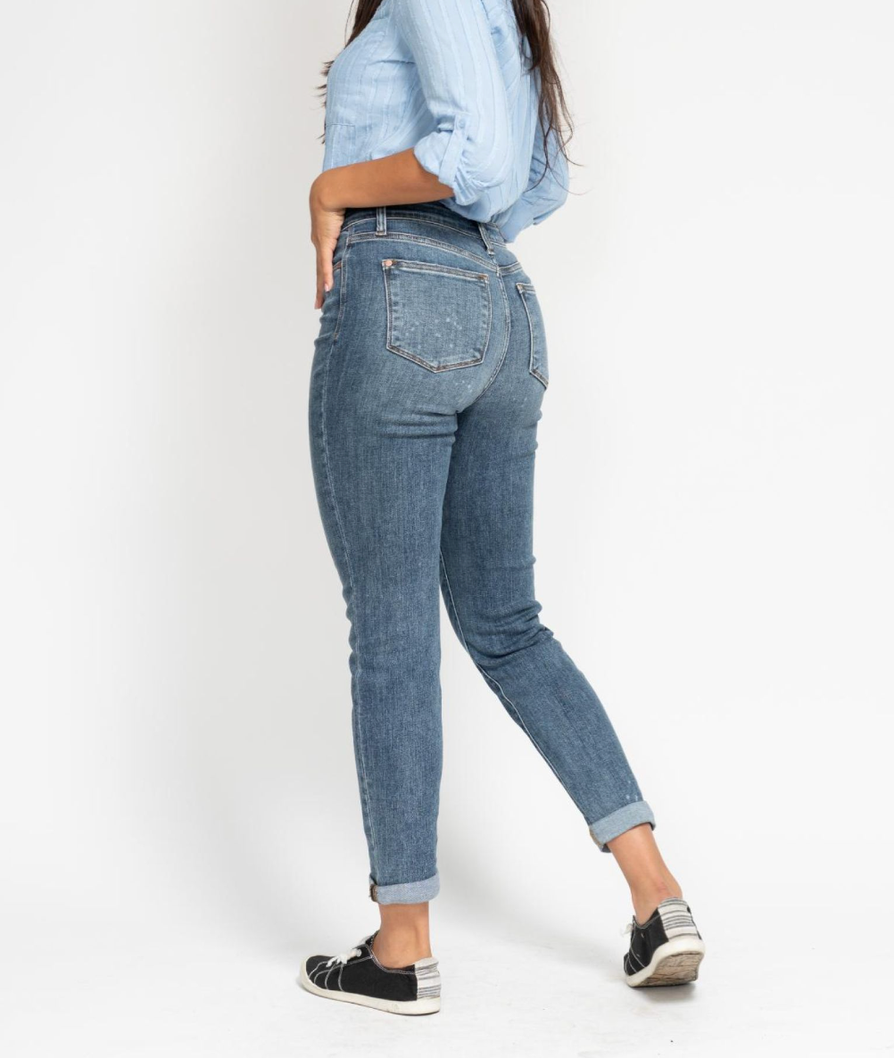 Judy Blue HR Bleach Splash Boyfriend