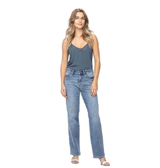Curvy Mid Rise Dad Judy Blue Jeans