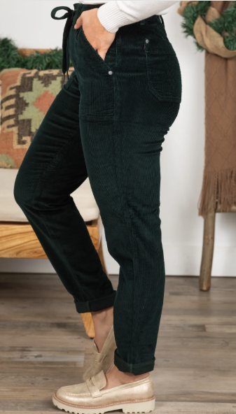 Judy Blue High-Waist Corduroy Cuffed Joggers