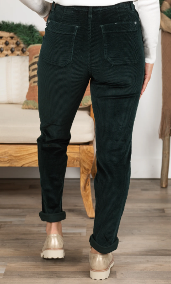 Judy Blue High-Waist Corduroy Cuffed Joggers