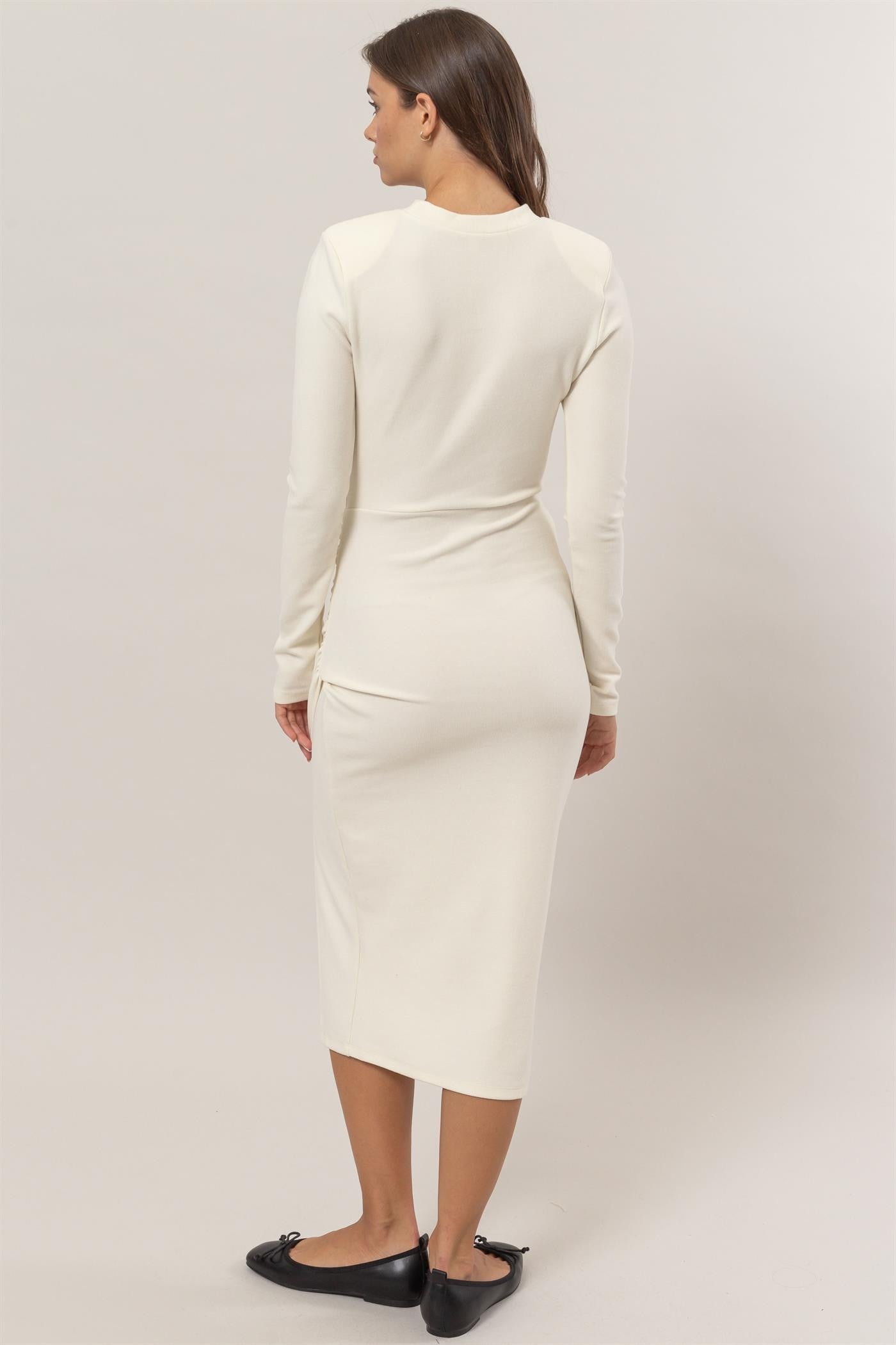 Brushed Rib Knit Midi Dress