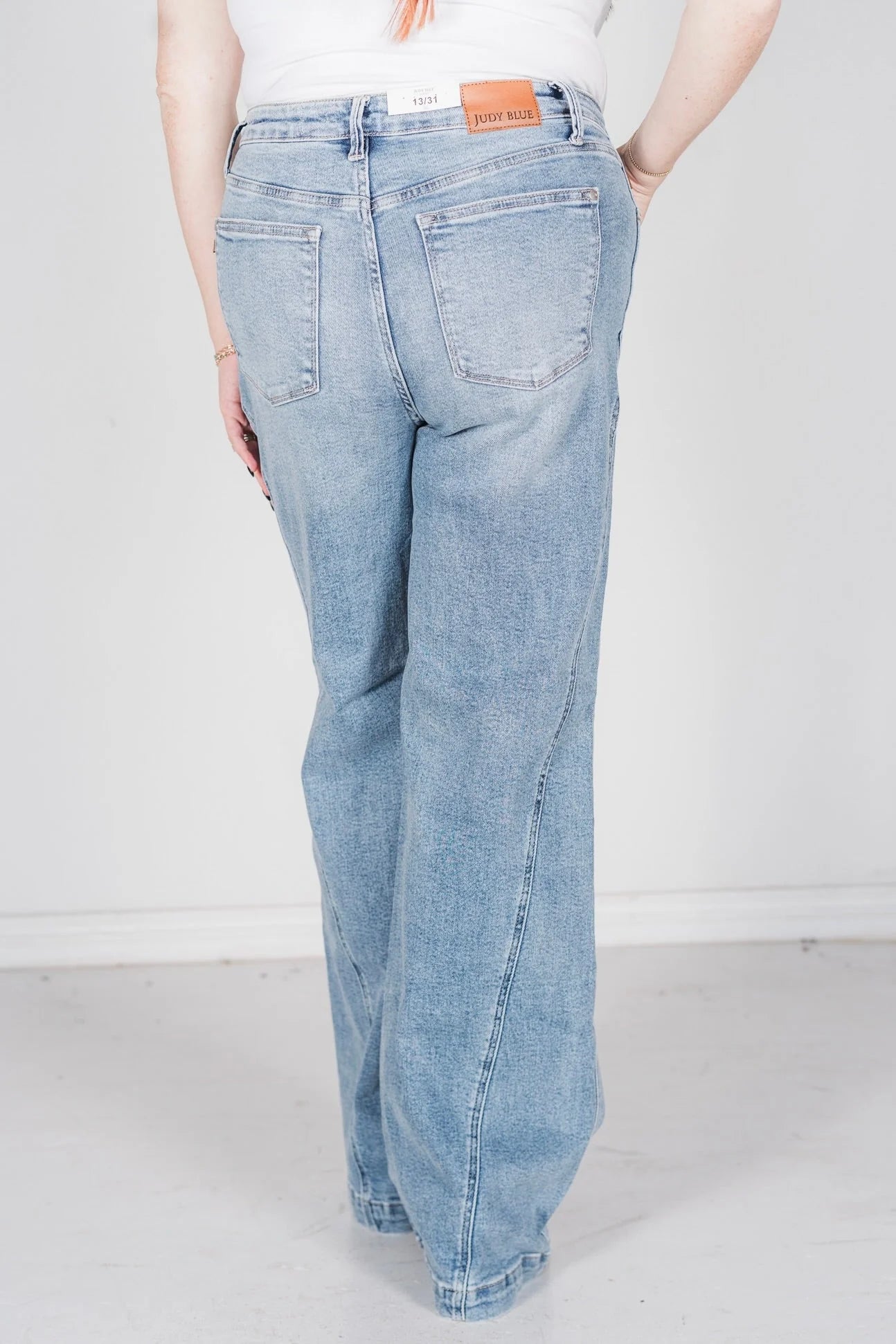 Judy Blue High Waist Side Seam Insert Detail Retro Wide Leg Curvy Jeans