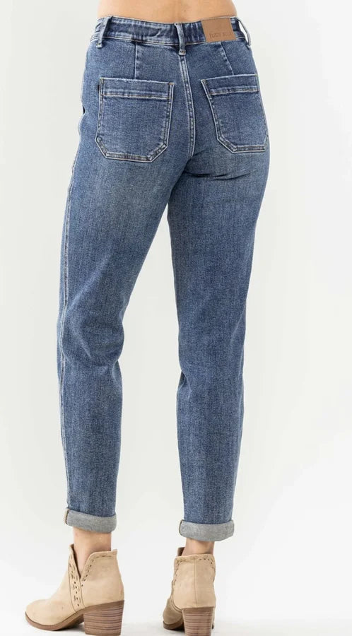 Judy Blue High Waisted Pull On Double Cuff Joggers Curvy