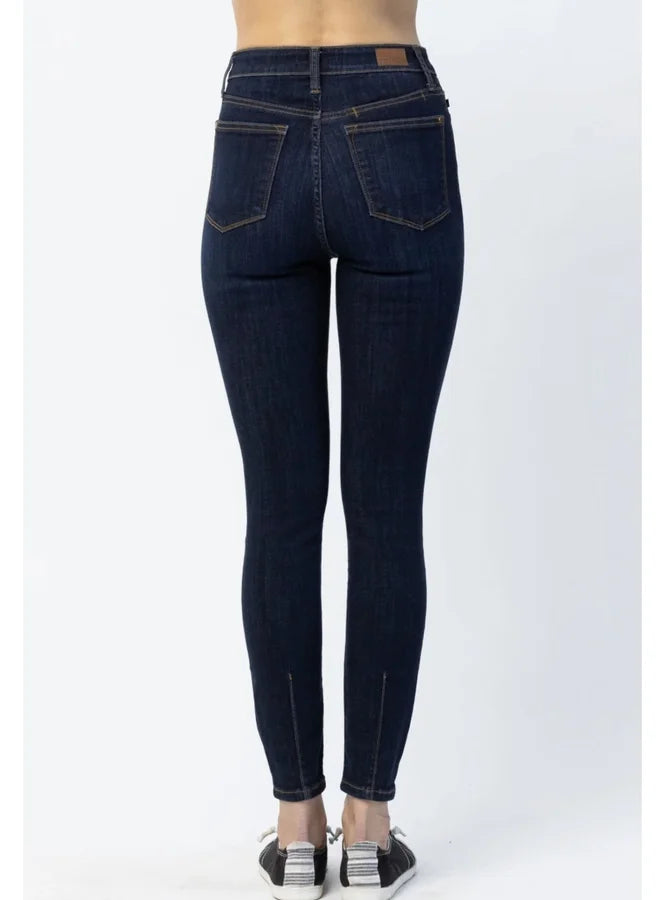 Judy Blue High Waist Dark Wash Back Phone Yoke Seam Skinny Jeans