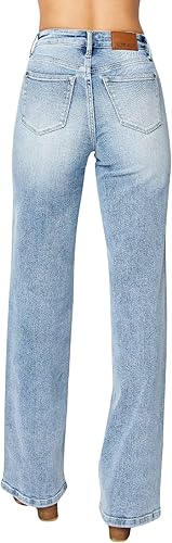 High Waist Front Yoke Retro Wide Leg Judy Blue Jeans