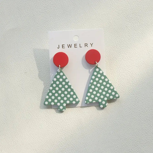 Dangle Christmas Tree Earrings