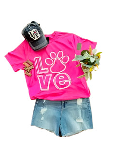 "Love" Paw Print T-Shirt