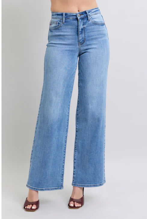 High Waist Vintage Retro Wide Leg Judy Blue Jeans