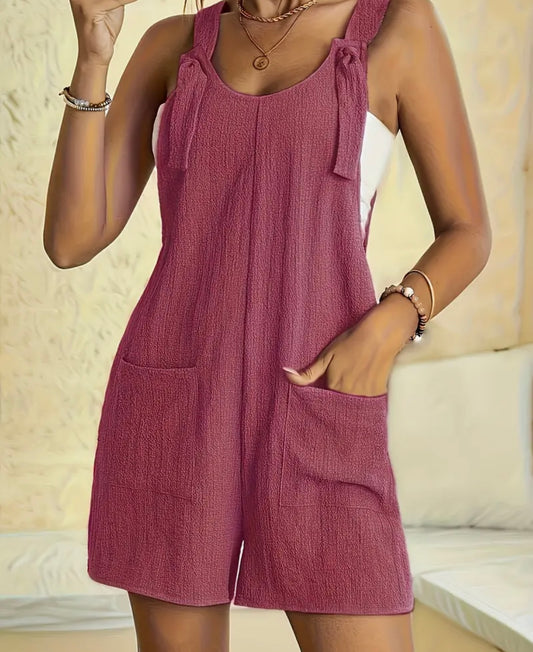 Casual Sleeveless Shorts Jumper