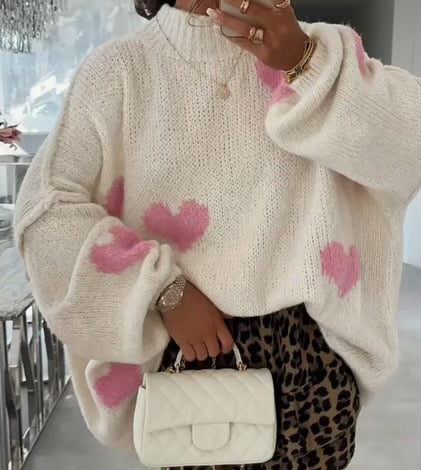 Pink Heart Sweater