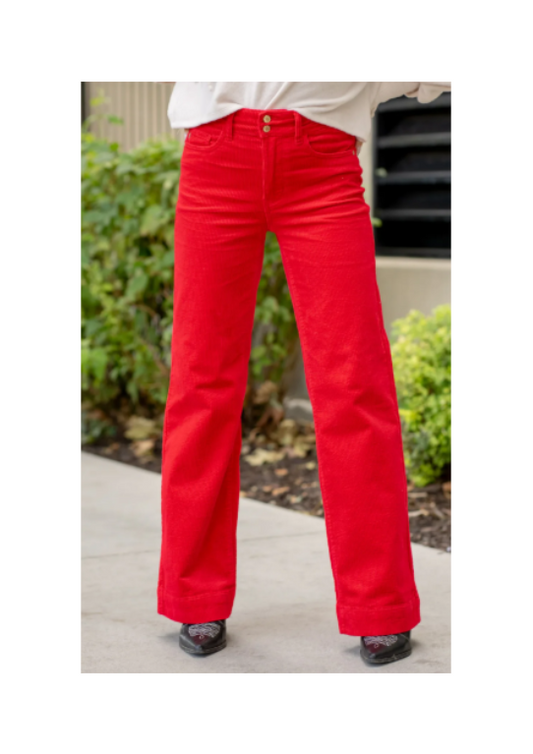 Judy Blue High Waist Corduroy Trouser Wide Leg Jeans