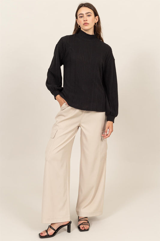 Drawstring Wide-Leg Pants with Pockets