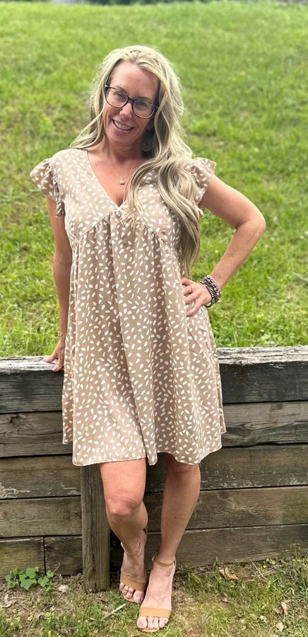 Light Tan Ruffle Dress