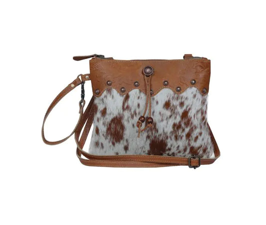 Ornate Brown Leather & Hair-On Myra Bag