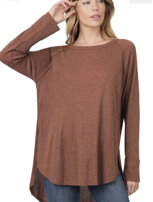 Curvy Baby Waffle Raglan Sleeve Top